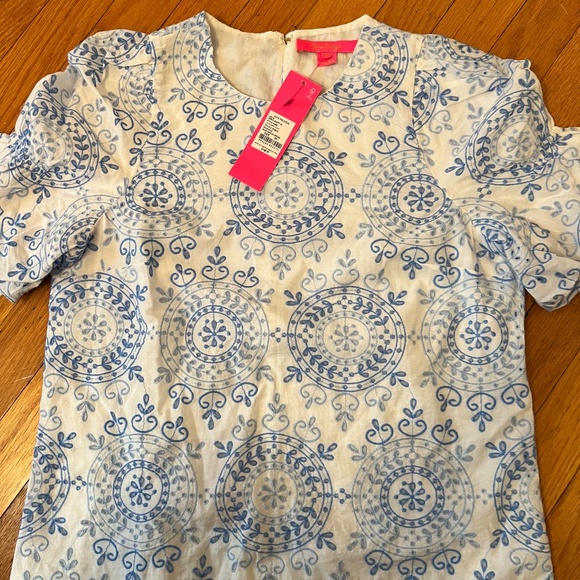 Lilly Pulitzer Tops - Lilly Pulitzer Lailah Boca Blue Beachside Daydream Top